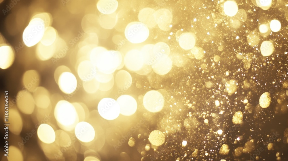 Obraz premium A stunning display of gold vintage fireworks lighting up the night sky, with beautiful bokeh lights in the background, creating a festive and celebratory atmosphere for New Year's Eve