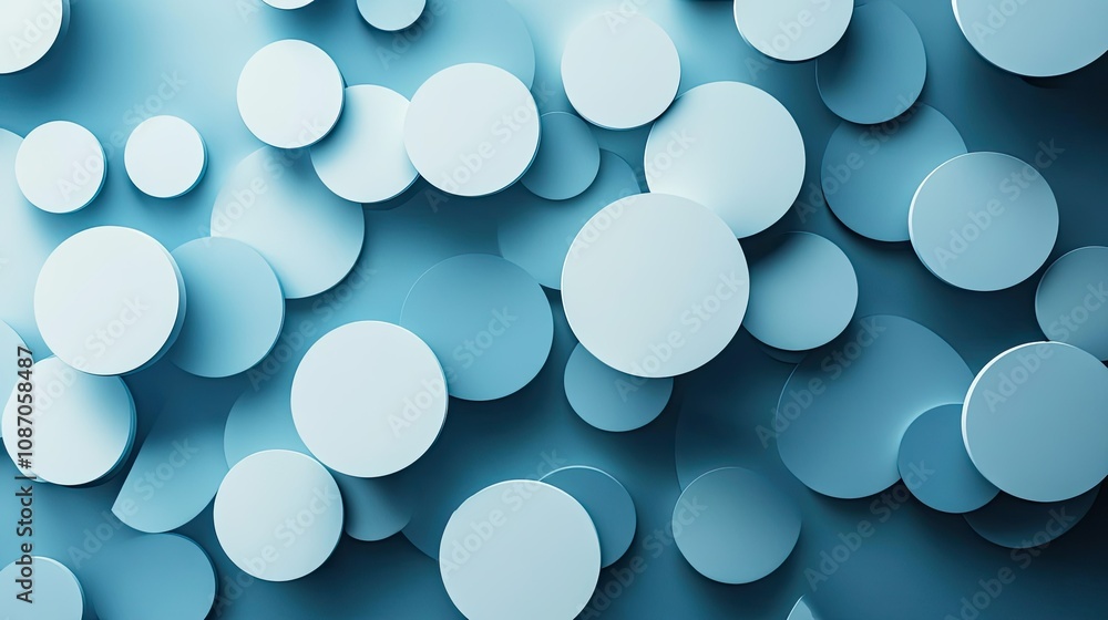 Abstract background of light blue circles in various sizes and depths, creating a three-dimensional effect. Abstract background of light blue circles in various sizes and depths, creating a three-dimensional effect.