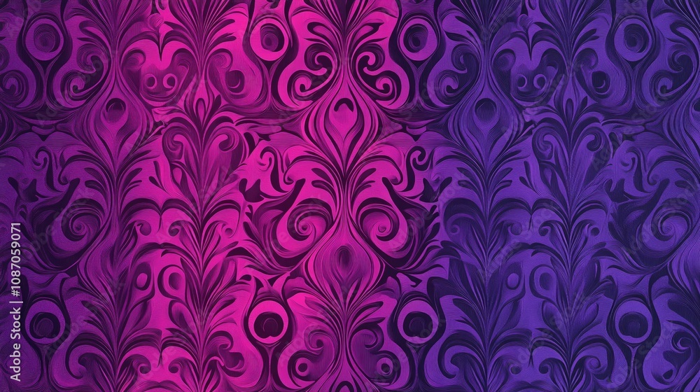 Abstract purple and pink damask pattern background. Abstract purple and pink damask pattern background.