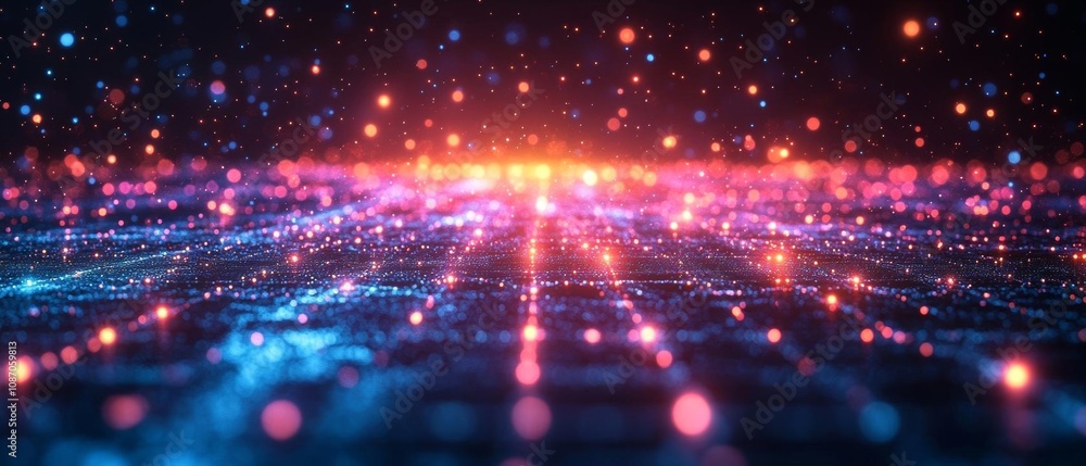 Abstract 3D technology grid with interconnected lines, radiant purple and teal, dynamic depth of field, ultraHD, glowing futuristic background, wideangle shot Abstract 3D technology grid with interconnected lines, radiant purple and teal, dynamic depth of field, ultraHD, glowing futuristic background, wideangle shot