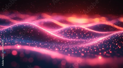 Abstract 3D technology grid with interconnected lines, radiant purple and teal, dynamic depth of field, ultraHD, glowing futuristic background, wideangle shot