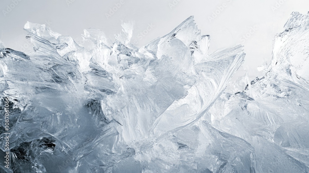 Abstract icy texture; sharp, fragmented ice crystals. Abstract icy texture; sharp, fragmented ice crystals.