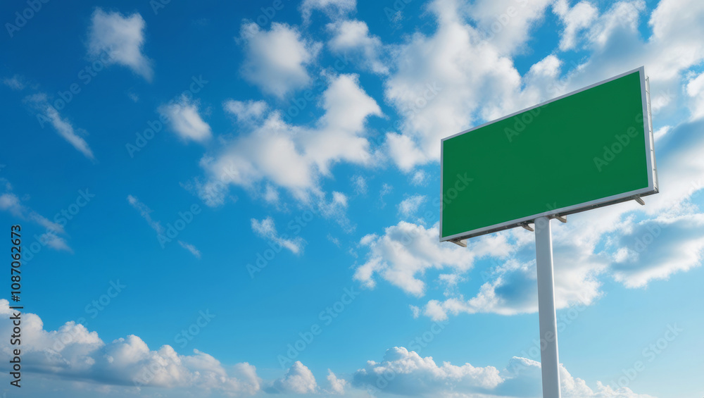 Blank billboard on blue sky, perfect for outdoor advertising Blank billboard on blue sky, perfect for outdoor advertising