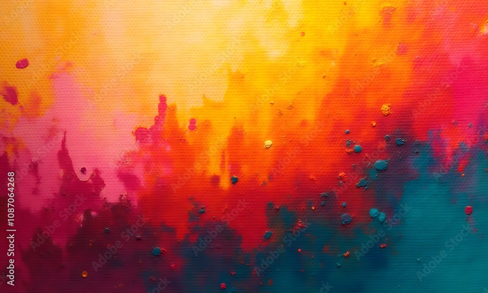Obraz premium Gradient abstract art with warm tones and teal accents.