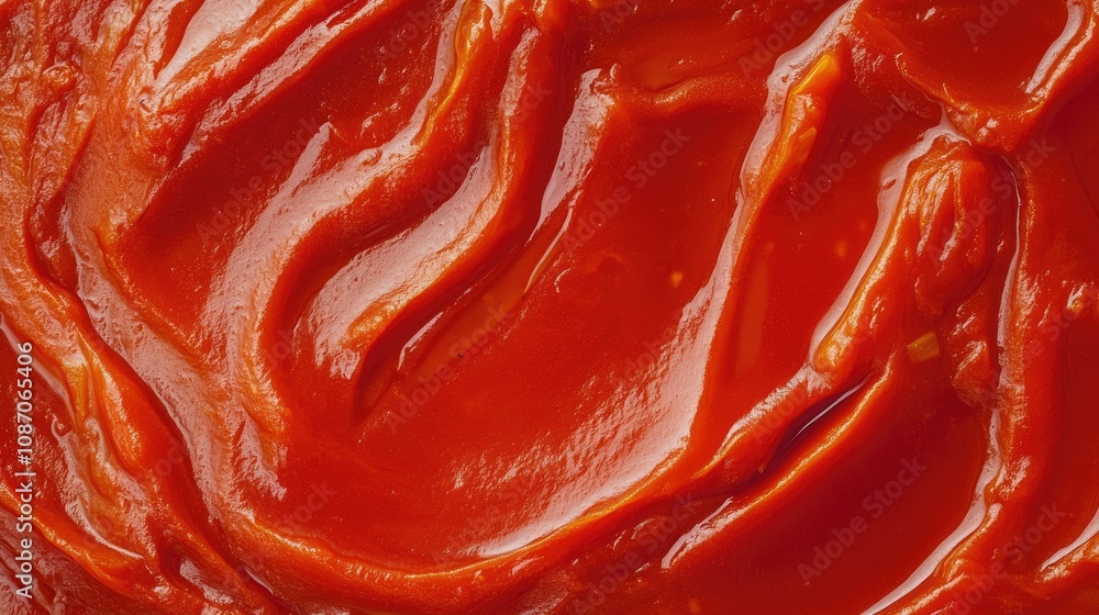 Close-up texture of vibrant red tomato sauce or paste. Close-up texture of vibrant red tomato sauce or paste.