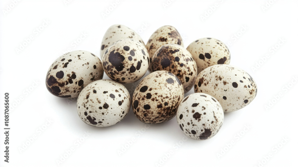Quail eggs isolated on white background with clipping path, Quail eggs isolated on white background with clipping path,