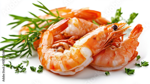 Shrimp. Prawn isolated on white background,