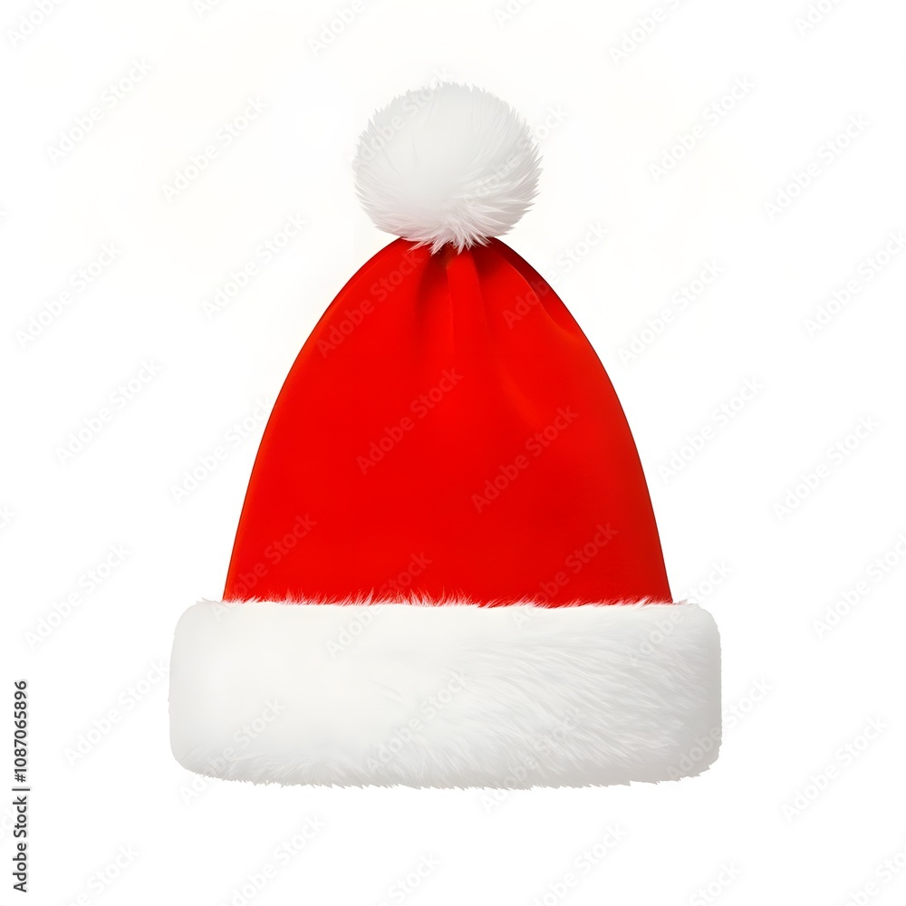 Red and White Christmas Hat, Christmas, White Background, New Year, Ai Generative Red and White Christmas Hat, Christmas, White Background, New Year, Ai Generative