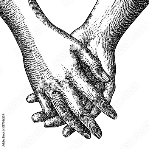 Aid, assistance, support concept. Two arms clasping, holding together. Rescuer and salvation. Modern flat graphic illustration isolated on a white background.