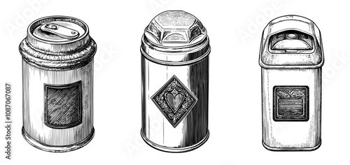 Tin can with a square shape depicting motor oil. Simple flat illustration.