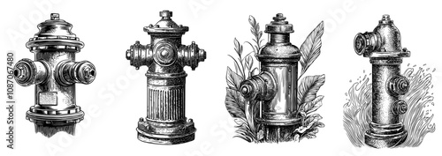 This is a simple black and white illustration of a fire hydrant