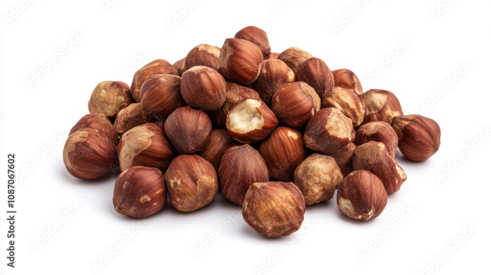 cracked Hazelnuts isolated on white background cracked Hazelnuts isolated on white background