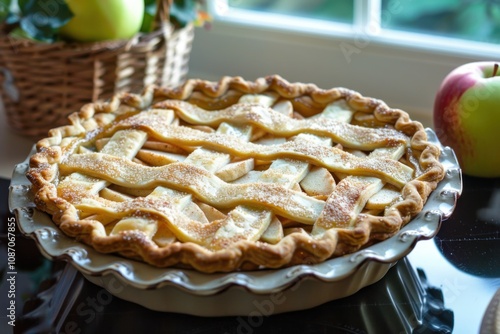 Apple Pie Baking Creates Delicious Dessert Beautifully in Kitchen