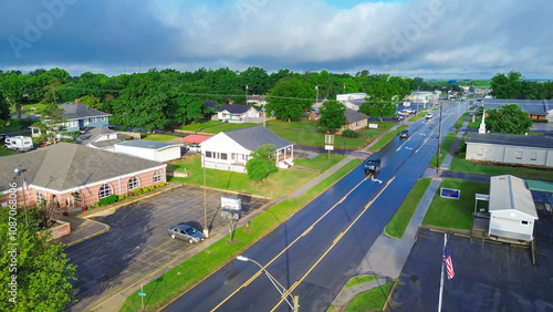 Bild auf Leinwand West Gentry Avenue in downtown Checotah, small town in McIntosh County, Oklahoma