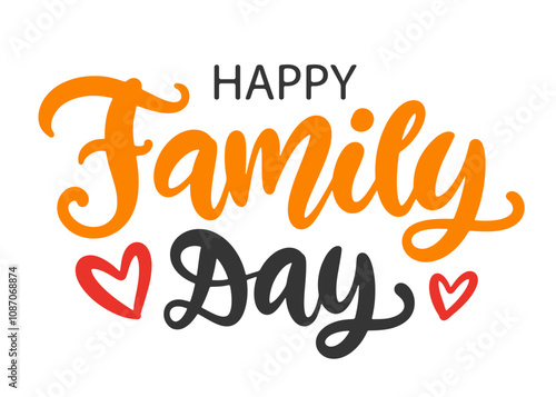 Happy Family Day Hand Lettering Banner Typography