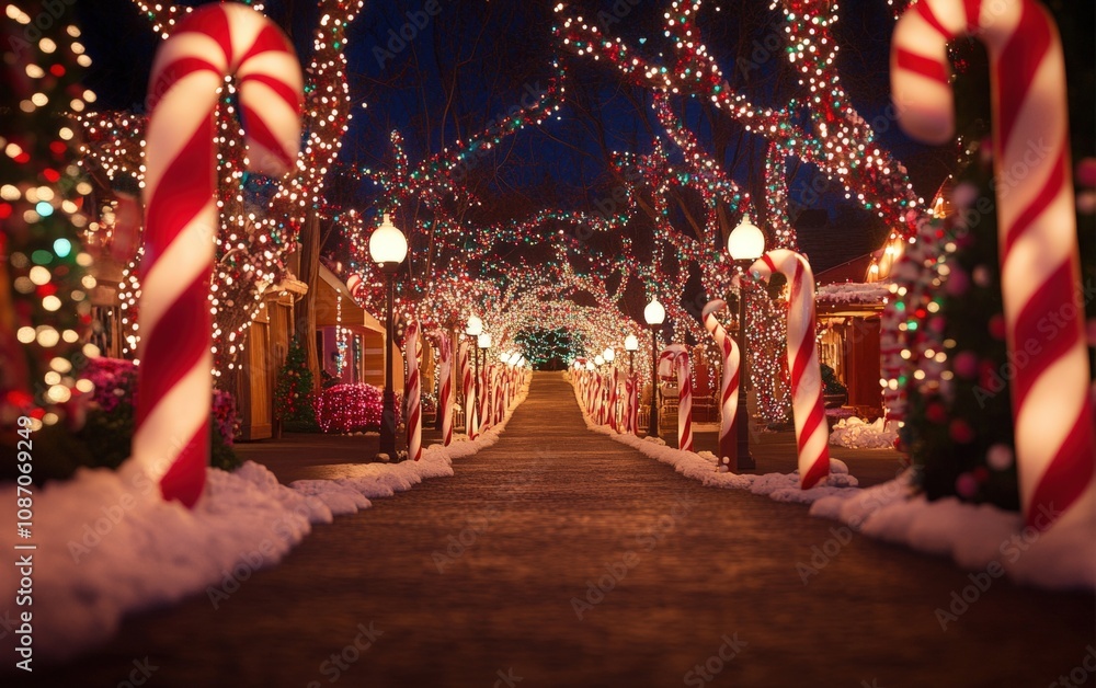 Candy Forest: A whimsical forest made entirely of sweets, with candy cane trees, marshmallow shrubs, and a chocolate river flowing through. Candy Forest: A whimsical forest made entirely of sweets, with candy cane trees, marshmallow shrubs, and a chocolate river flowing through.