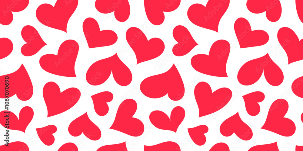 Seamless pattern with hearts on a white background. Valentine's Day, a symbol of love Seamless pattern with hearts on a white background. Valentine's Day, a symbol of love