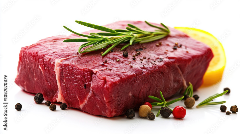 Raw beef meat isolated on white background Raw beef meat isolated on white background