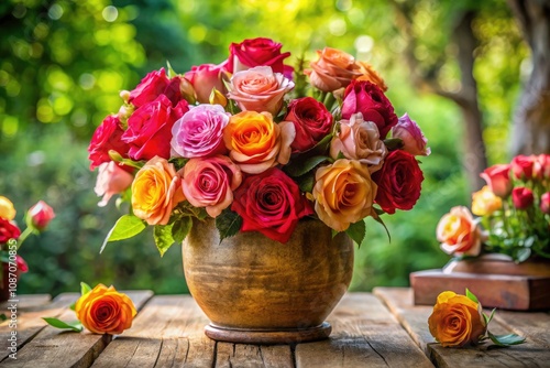 Wallpaper Mural Stunning Candid Photography of a Bouquet of Roses in Natural Light - Vibrant Colors, Soft Petals, Floral Arrangement, Romantic Setting, Perfect for Gifts and Celebrations Torontodigital.ca