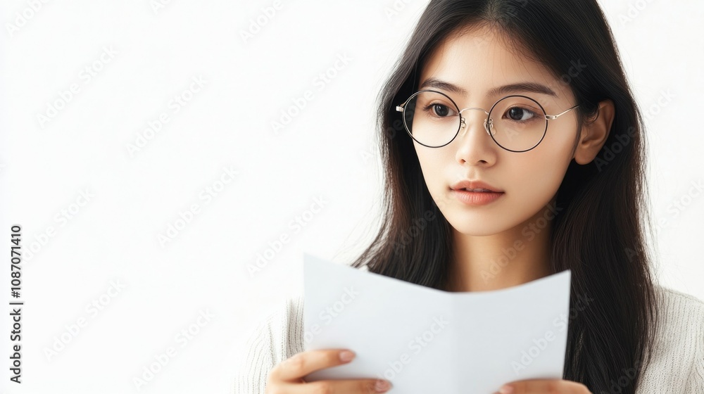 Female Asian Advertisement for Eyeglasses Female Asian Advertisement for Eyeglasses