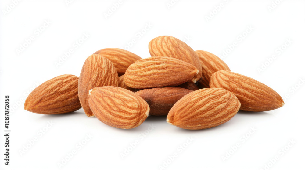 almond nuts isolated on white background with clipping path, almond nuts isolated on white background with clipping path,