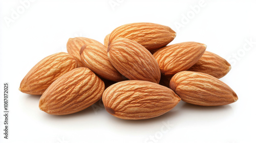 almond nuts isolated on white background with clipping path,