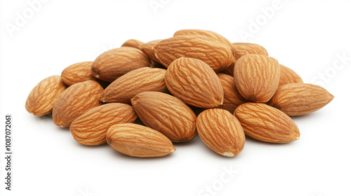 almond nuts isolated on white background with clipping path,
