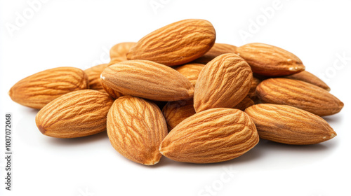 almond nuts isolated on white background with clipping path,
