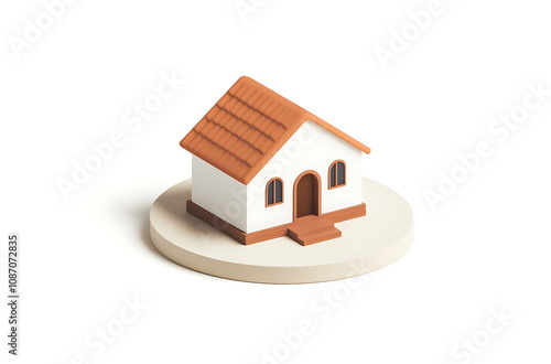 Isometric 3D rendering of a house icon photo