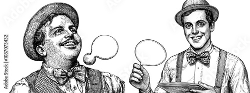 Imitation of the comic book style, condescending sarcasm businessman man meme with blank text bubble pop art retro raster illustration.