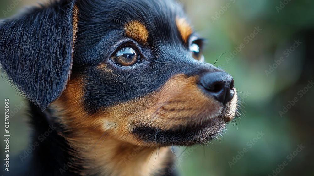 detailed close up of puppy face, showcasing its expressive eyes and soft fur. puppy appears curious and attentive, capturing essence of youthful innocence detailed close up of puppy face, showcasing its expressive eyes and soft fur. puppy appears curious and attentive, capturing essence of youthful innocence