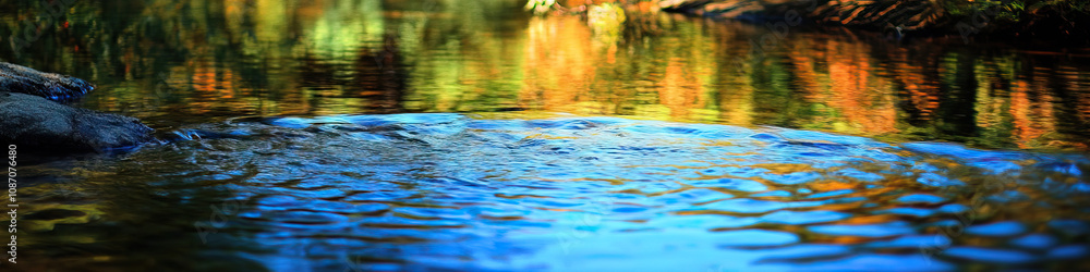 Calming Creek Confluence: Two gently flowing creeks meeting at the edge of a shallow lake, creating a tranquil scene. Calming Creek Confluence: Two gently flowing creeks meeting at the edge of a shallow lake, creating a tranquil scene.