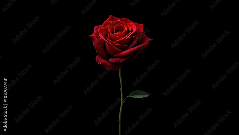 Single Red Rose on Black Background, Minimalist Botanical Photograph for Romantic and Elegant Themes pc, laptop wallpaper Single Red Rose on Black Background, Minimalist Botanical Photograph for Romantic and Elegant Themes pc, laptop wallpaper