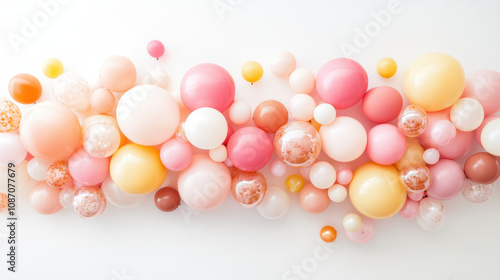 Joyful pastel balloon garland festive celebration
