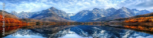 Mirrored Mountain Majesty: A stunning mountain range reflected in pristine lake waters.