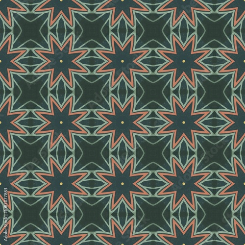 seamless pattern.fabric, backdrop, geometric, blue, retro, shape, tile, snowflake