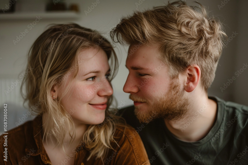 Generative AI Image of Cozy Couple in Love Spending Quality Time Together at Home Generative AI Image of Cozy Couple in Love Spending Quality Time Together at Home