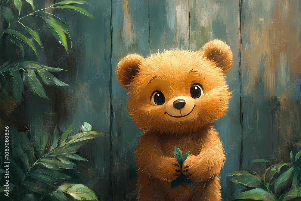 smiling bear, 2d vector art style,cartoon stylized, vibrant colors, smiling bear, 2d vector art style,cartoon stylized, vibrant colors,