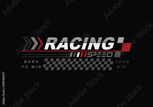 Racing speed trendy fashionable t-shirt design, automobile racer apparel design