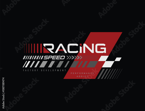Racing speed trendy fashionable t-shirt design, automobile racer apparel design