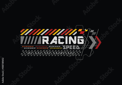 Racing speed trendy fashionable t-shirt design, automobile racer apparel design