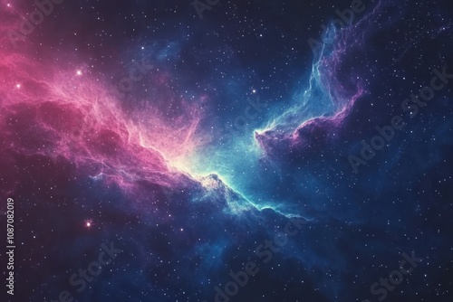 Cosmic Nebula with Vibrant Colors and Stars