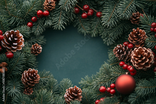 Wallpaper Mural Generative AI picture with festive xmas decor and tree toys Torontodigital.ca