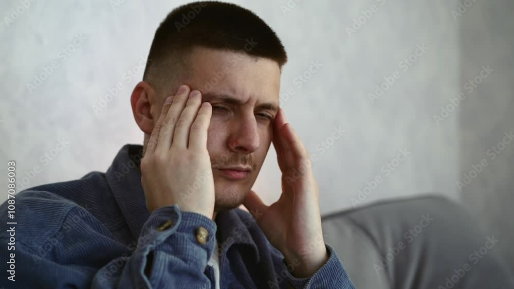Headache from stress and fatigue.
An office worker has a severe migraine.
A man massages the weights with his hands.
Stress at work. Headache from stress and fatigue.
An office worker has a severe migraine.
A man massages the weights with his hands.
Stress at work.