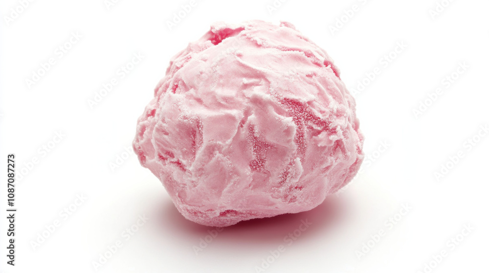 Close up of single, pink, frosted candy its textured surface evokes sense of delicate sweetness Close up of single, pink, frosted candy its textured surface evokes sense of delicate sweetness