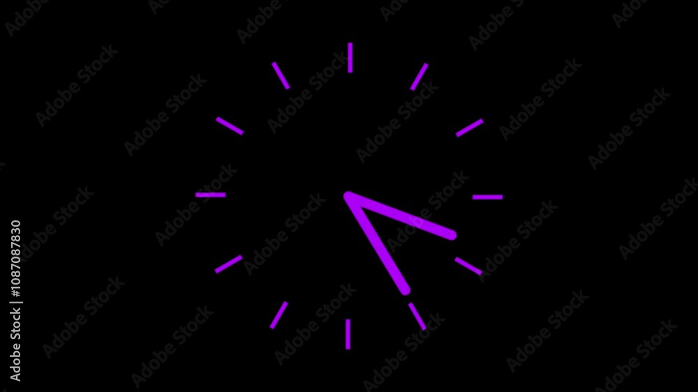 Abstract simple clock icon animation on 4k video. Abstract simple clock icon animation on 4k video.