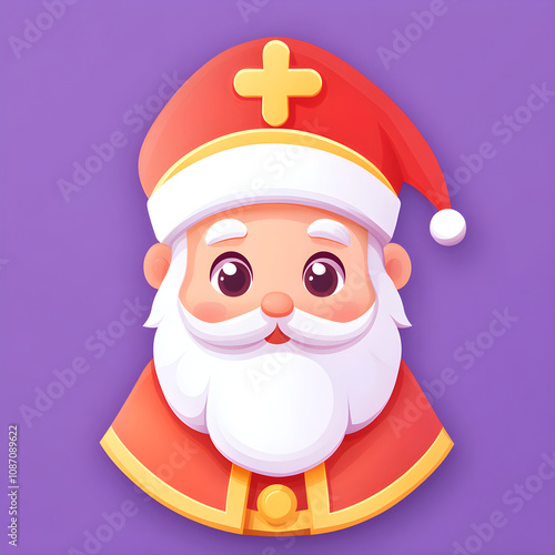 Sinterklaas, Dutch Saint Nicholas day in Netherlands Amsterdam and Belgium. Greeting card for holland holiday. Celebration concept for children european party in Saint Nicolas day five december photo