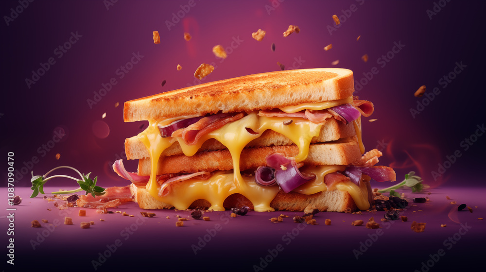 Sandwich. Fast food. Tasty sandwich with cheese. Sandwich. Fast food. Tasty sandwich with cheese.