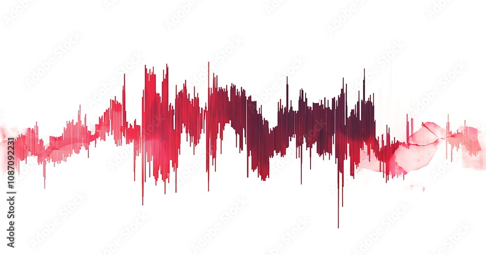 Fototapeta premium Red stock market graph going down isolated