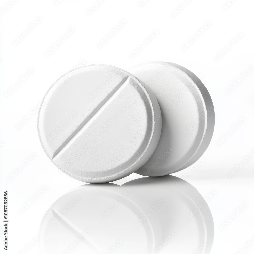 Two white pills isolated over white background. Medical concept. Two white pills isolated over white background. Medical concept.